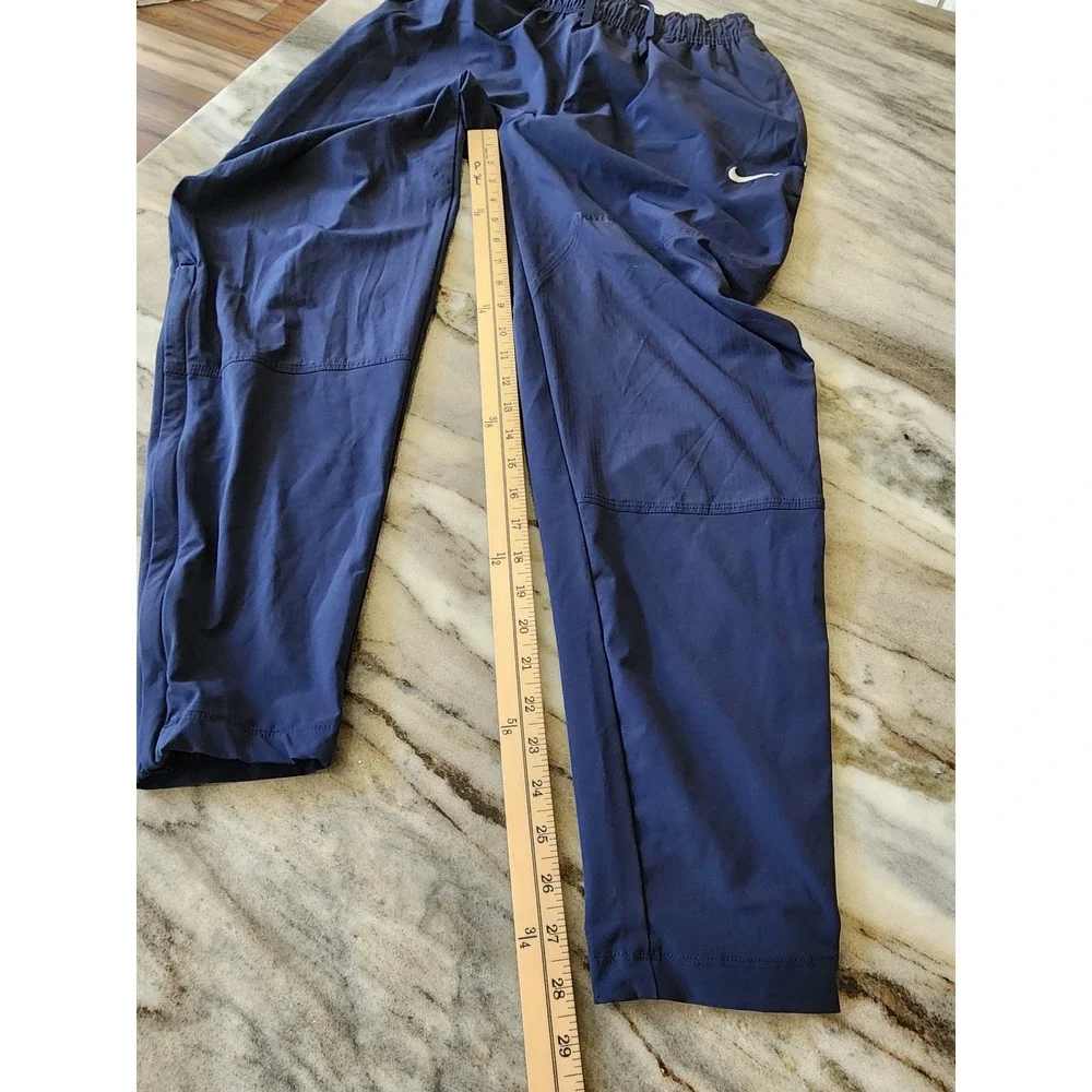 Nike Womens‎ Navy Blue Tapered Track Pants Elastic Waist Small Swoosh Logo